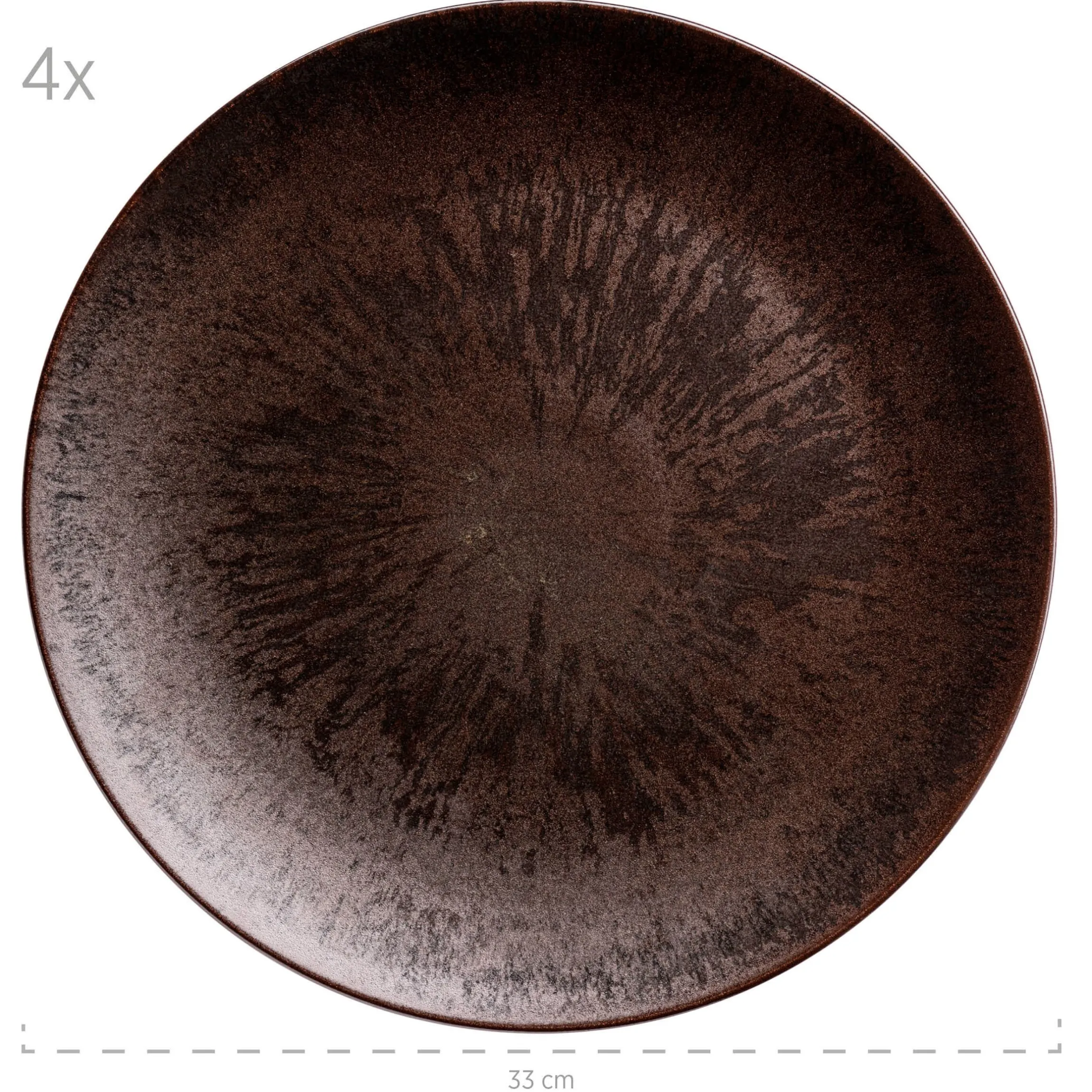 Platzteller-Set, Keramik Metallic Bronze