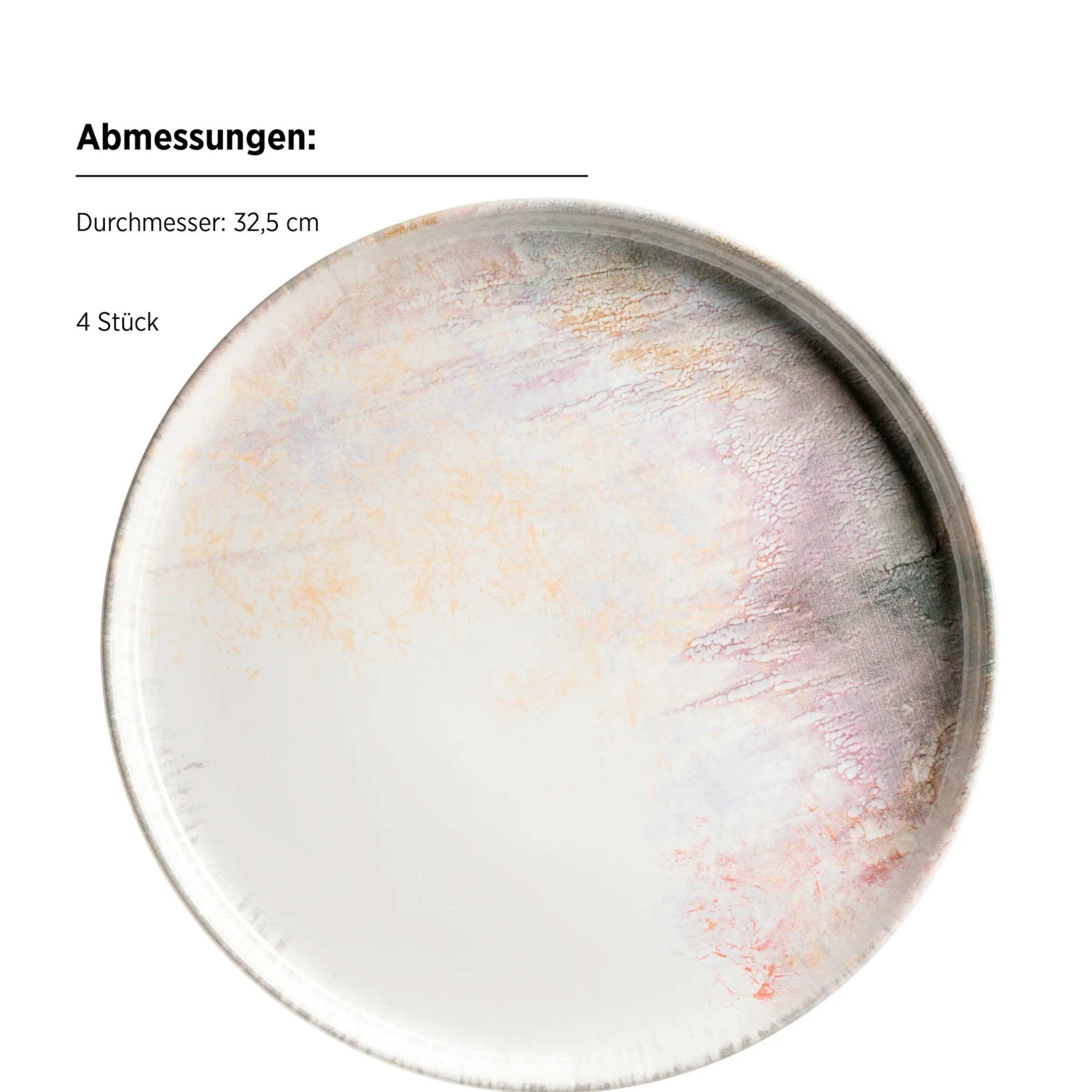 Platzteller-Set, Steinzeug Aquarellia