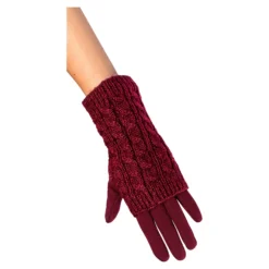 Pulswärmer-Handschuh „2 in 1“ bordeaux