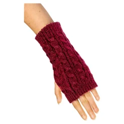 Pulswärmer-Handschuh „2 in 1“ bordeaux
