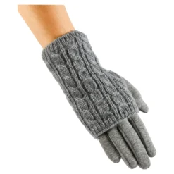 Pulswärmer-Handschuh „2 in 1“ grau