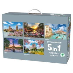 Puzzle-Box „Städtetrip“, 5 Puzzles je 1000 Teile
