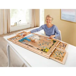 Puzzletisch mit 4 Schubladen, drehbar inkl. Abdeckung 1000 Teile