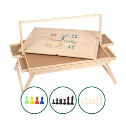 Puzzletisch mit Spielbrett-Deckel + LED-Licht inkl. Spielfiguren-Set 1500 Teile