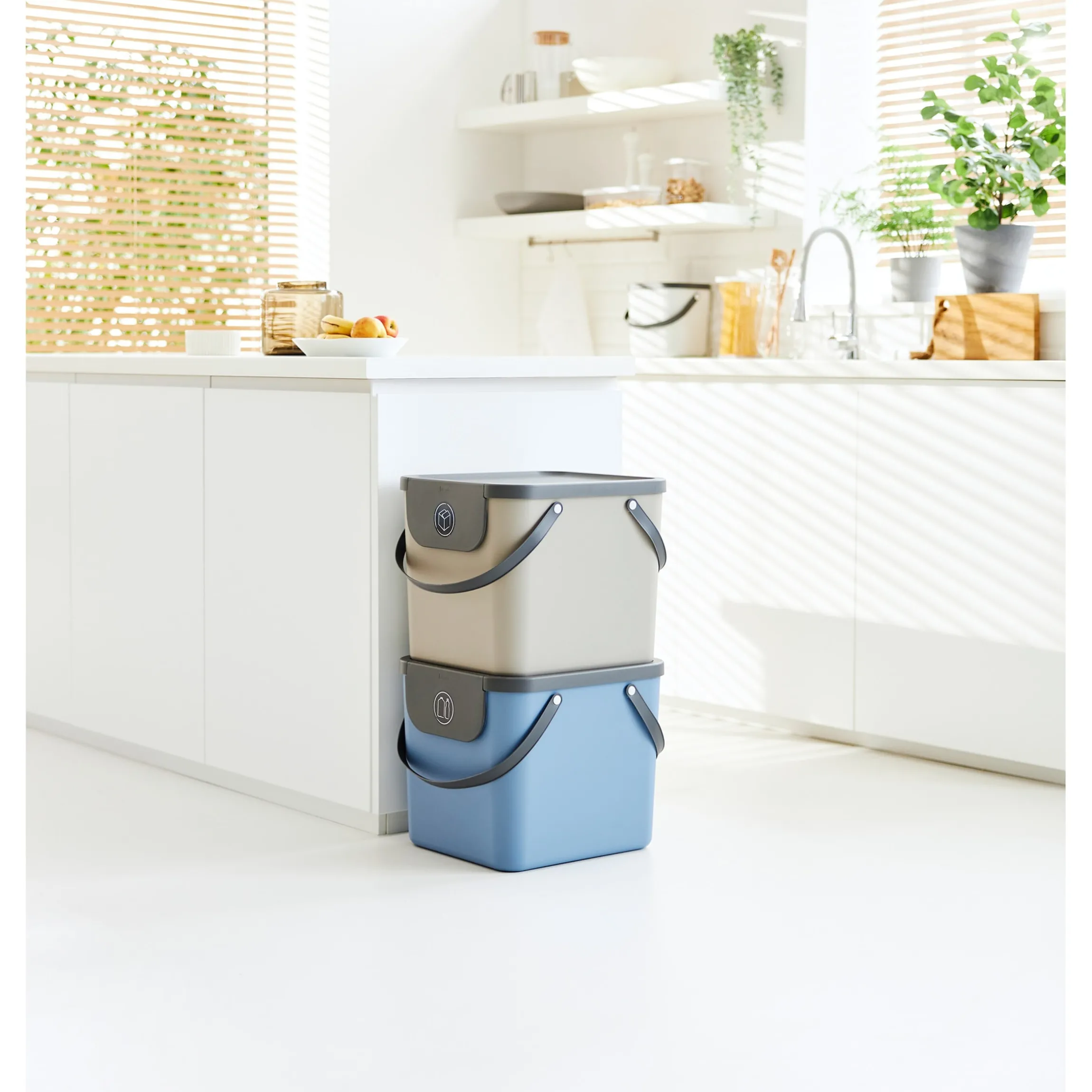 Recycling Müllsystem "ALBULA", 40 l beige