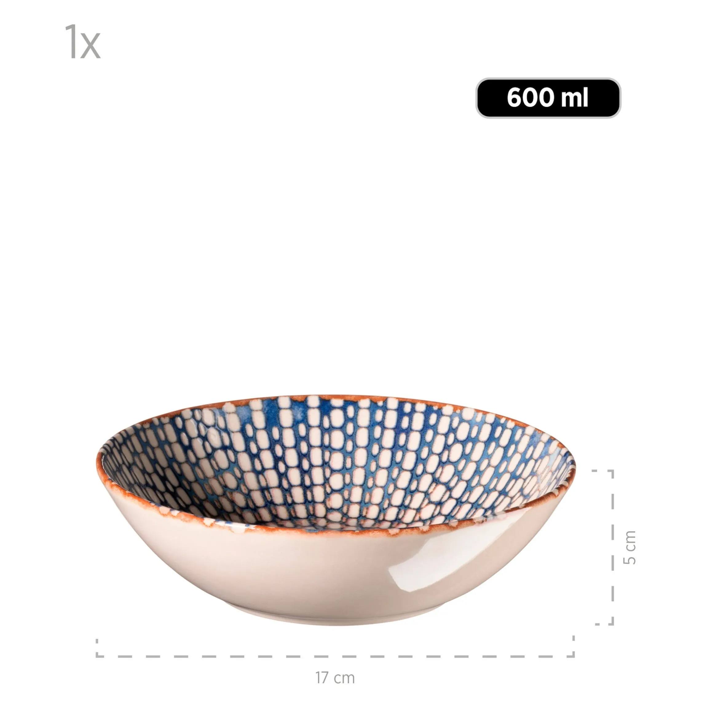 Salatschüssel-Set, Iberico Blue 5 x Schüssel