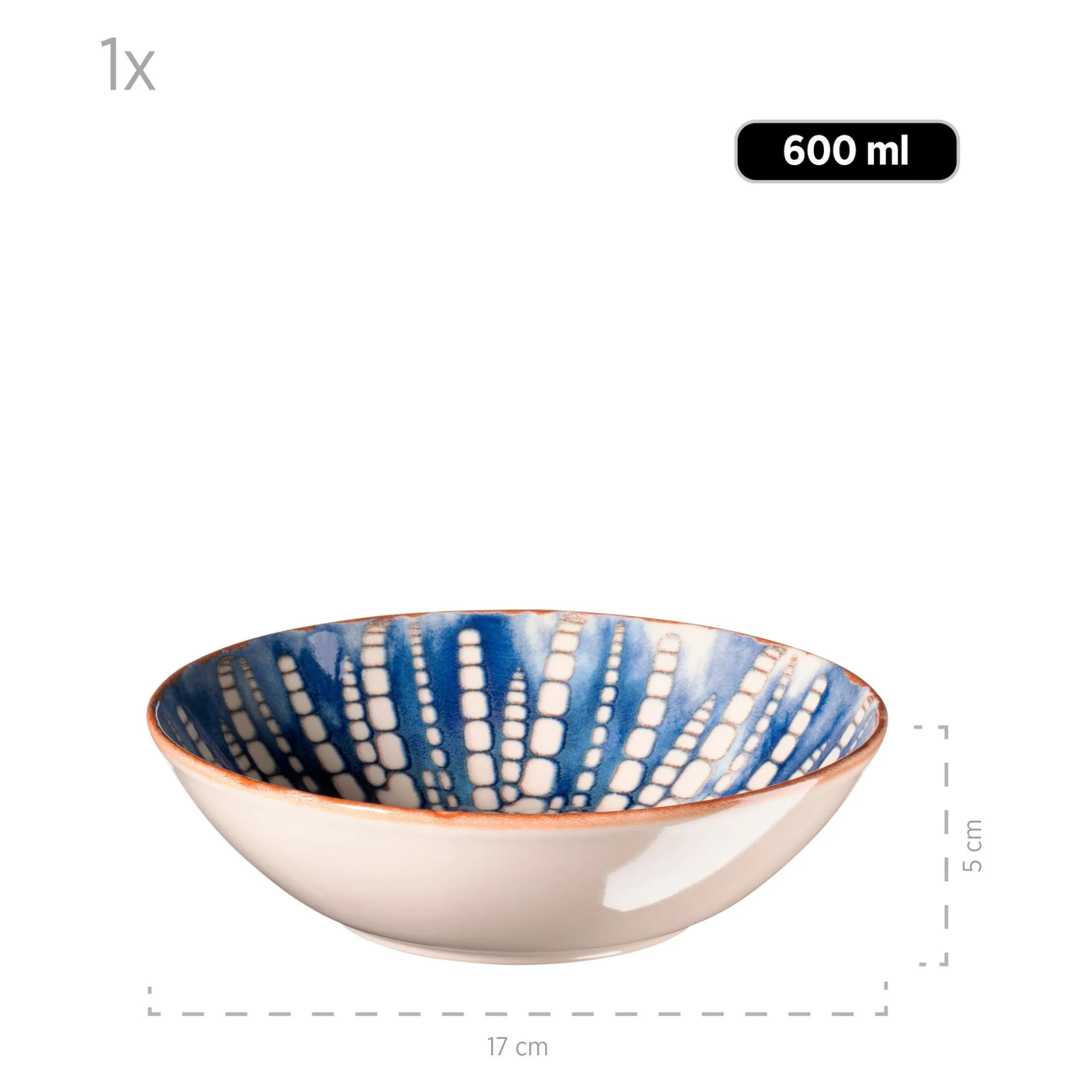 Salatschüssel-Set, Iberico Blue 5 x Schüssel