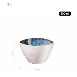 Salatschüssel-Set, Steinzeug Frozen Blau