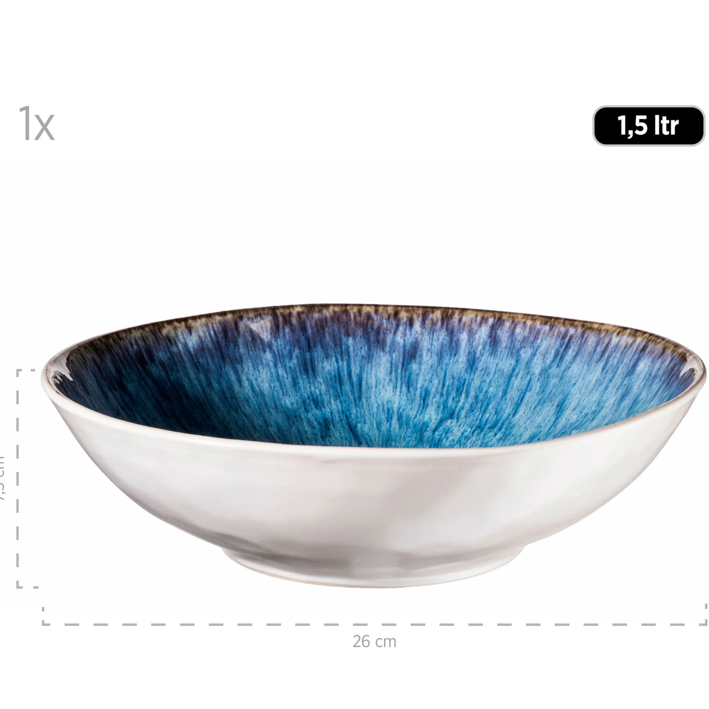 Salatschüssel-Set, Steinzeug Frozen Blau