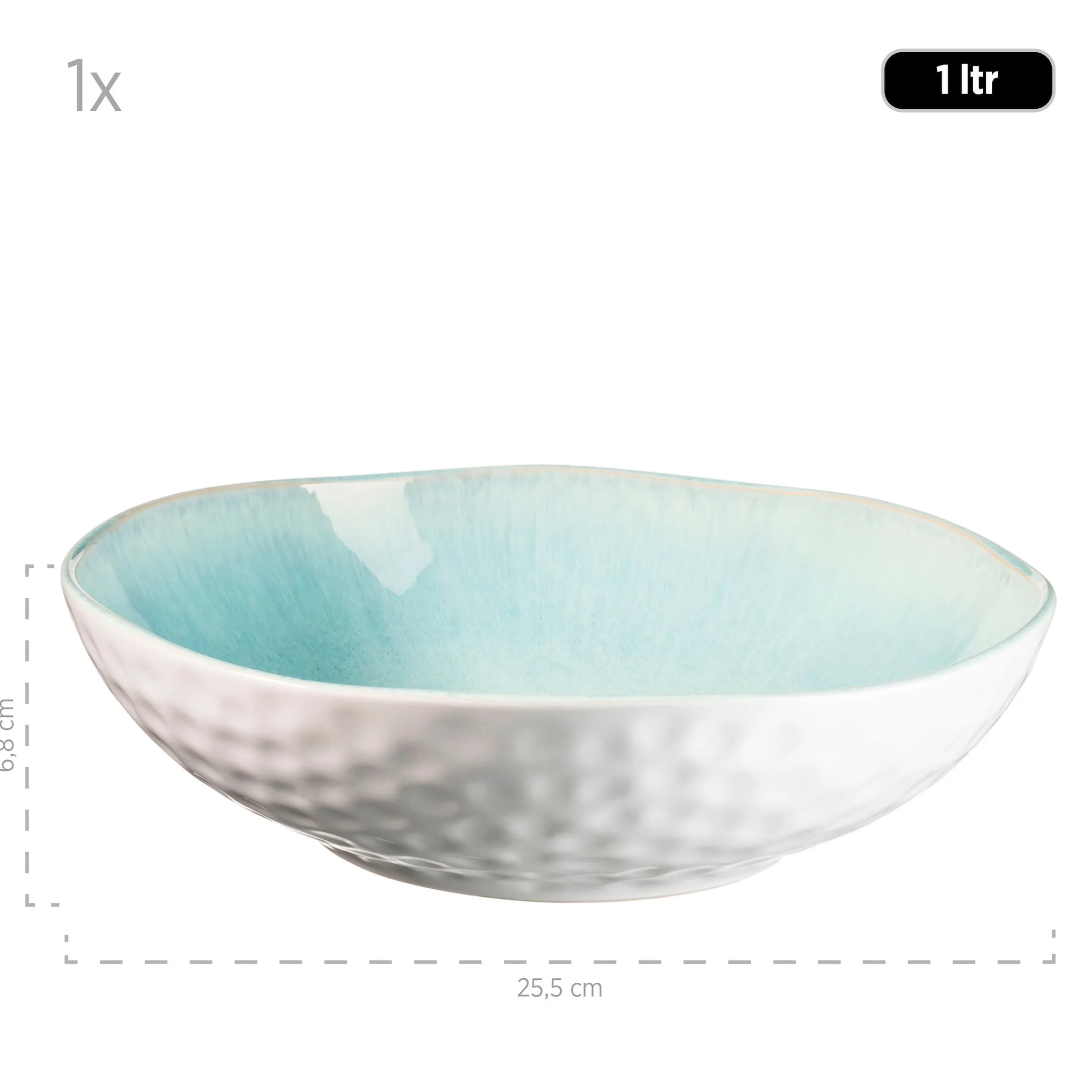 Salatschüssel-Set, Steinzeug Frozen Grün