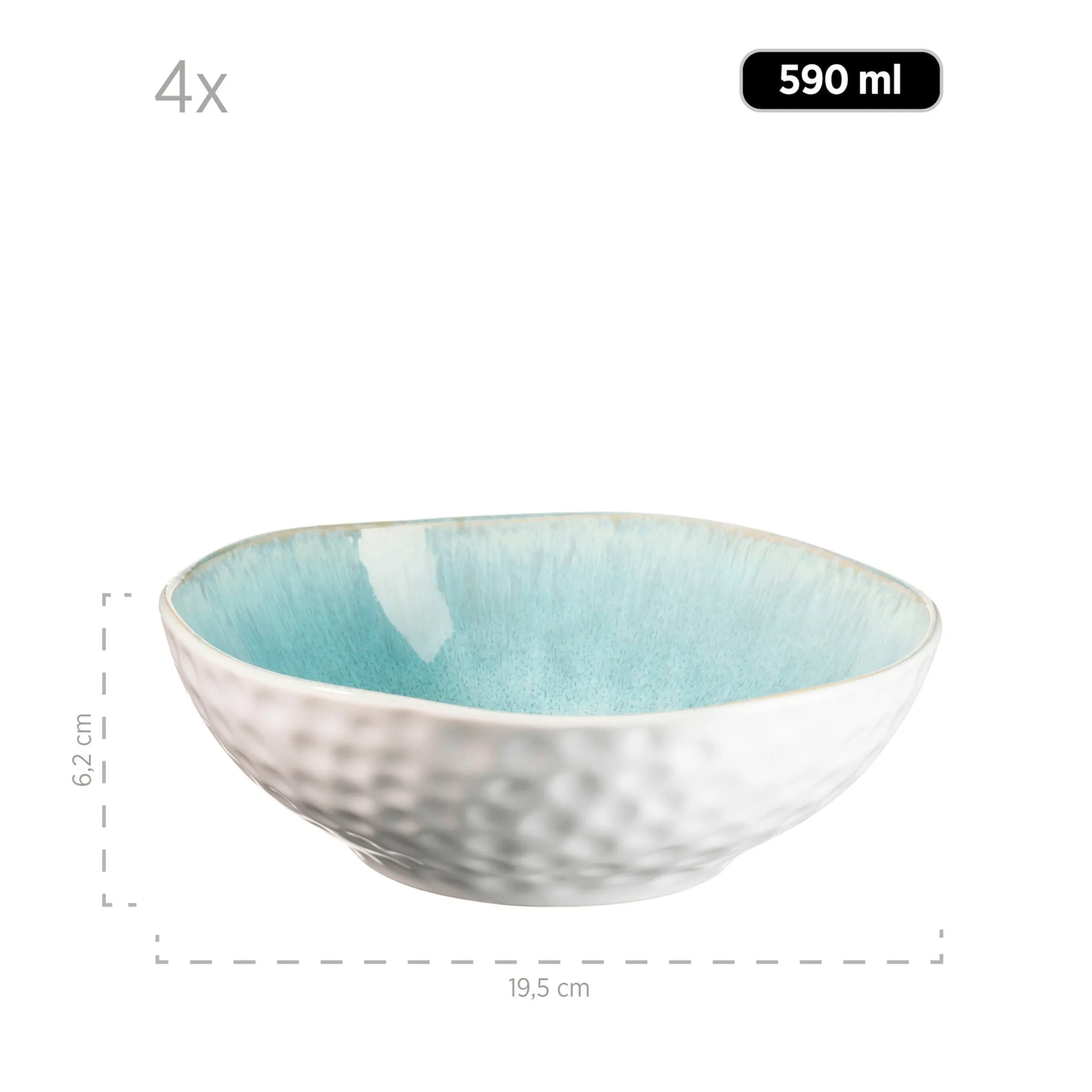 Salatschüssel-Set, Steinzeug Frozen Grün