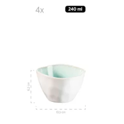 Salatschüssel-Set, Steinzeug Frozen Grün