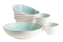 Salatschüssel-Set, Steinzeug Frozen Grün