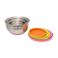 Schüssel-Set, Edelstahl mit Silikonboden, 5-teilig