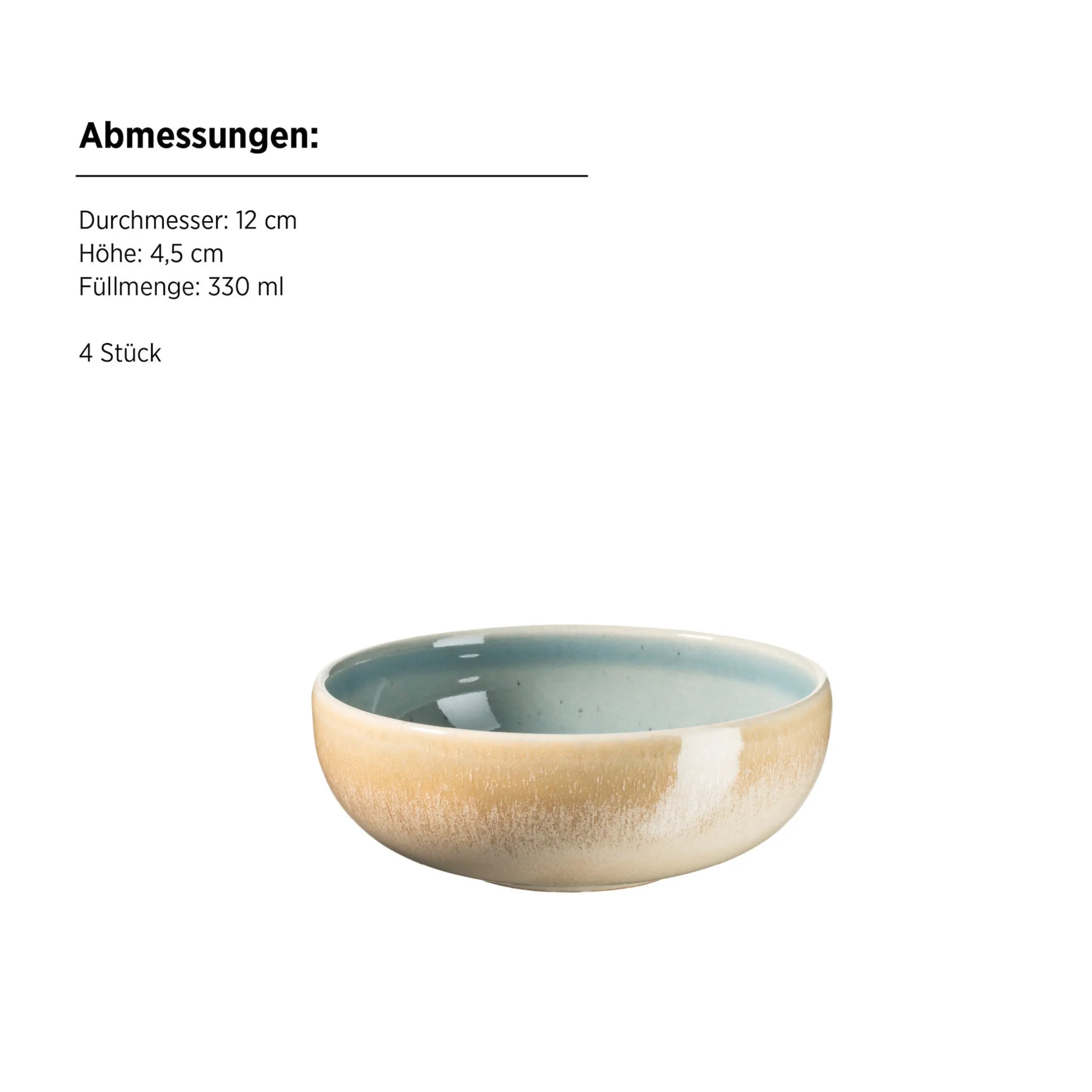 Schüssel Set, Steinzeug Candy Blau