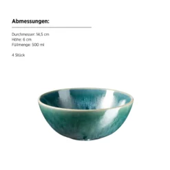 Schüssel-Set, Steinzeug Carellia Blau