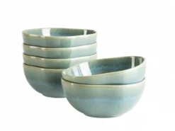 Schüssel Set, Steinzeug Cordelia Grün / Blau