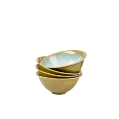 Schüssel-Set, Steinzeug Flussufer blau, grün, weiß