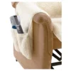 Schurwoll-Sesselschoner mit Fußteil beige