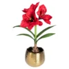 Set aus Kunstblume „Amaryllis“ + Übertopf "Elegant"