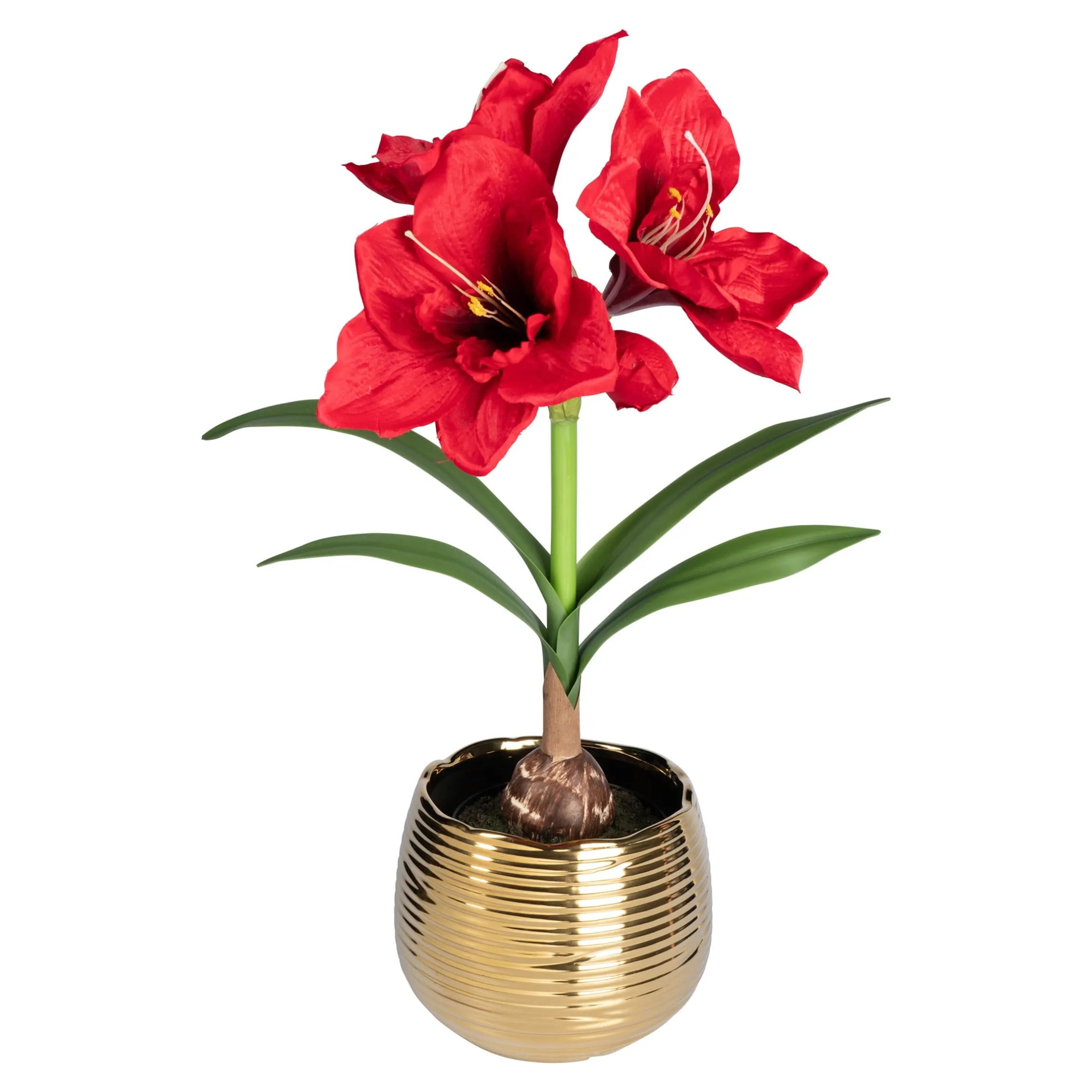 Set aus Kunstblume „Amaryllis“ + Übertopf "Elegant"