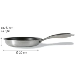 SILVERSTAR Edelstahlpfanne Bratpfanne 20 cm | ohne Deckel