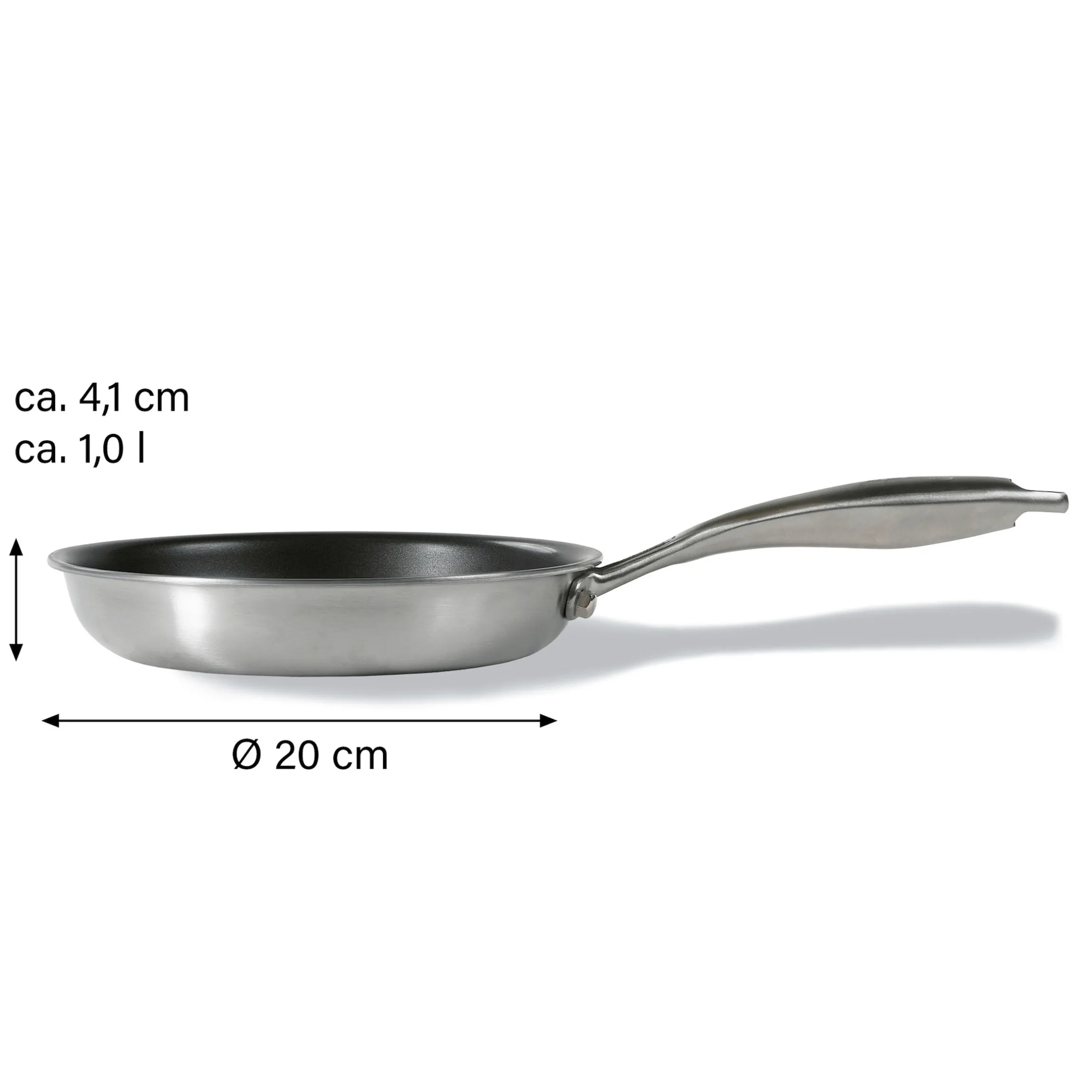 SILVERSTAR Edelstahlpfanne Bratpfanne 20 cm | ohne Deckel