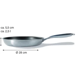 SILVERSTAR Edelstahlpfanne Bratpfanne 28 cm | ohne Deckel