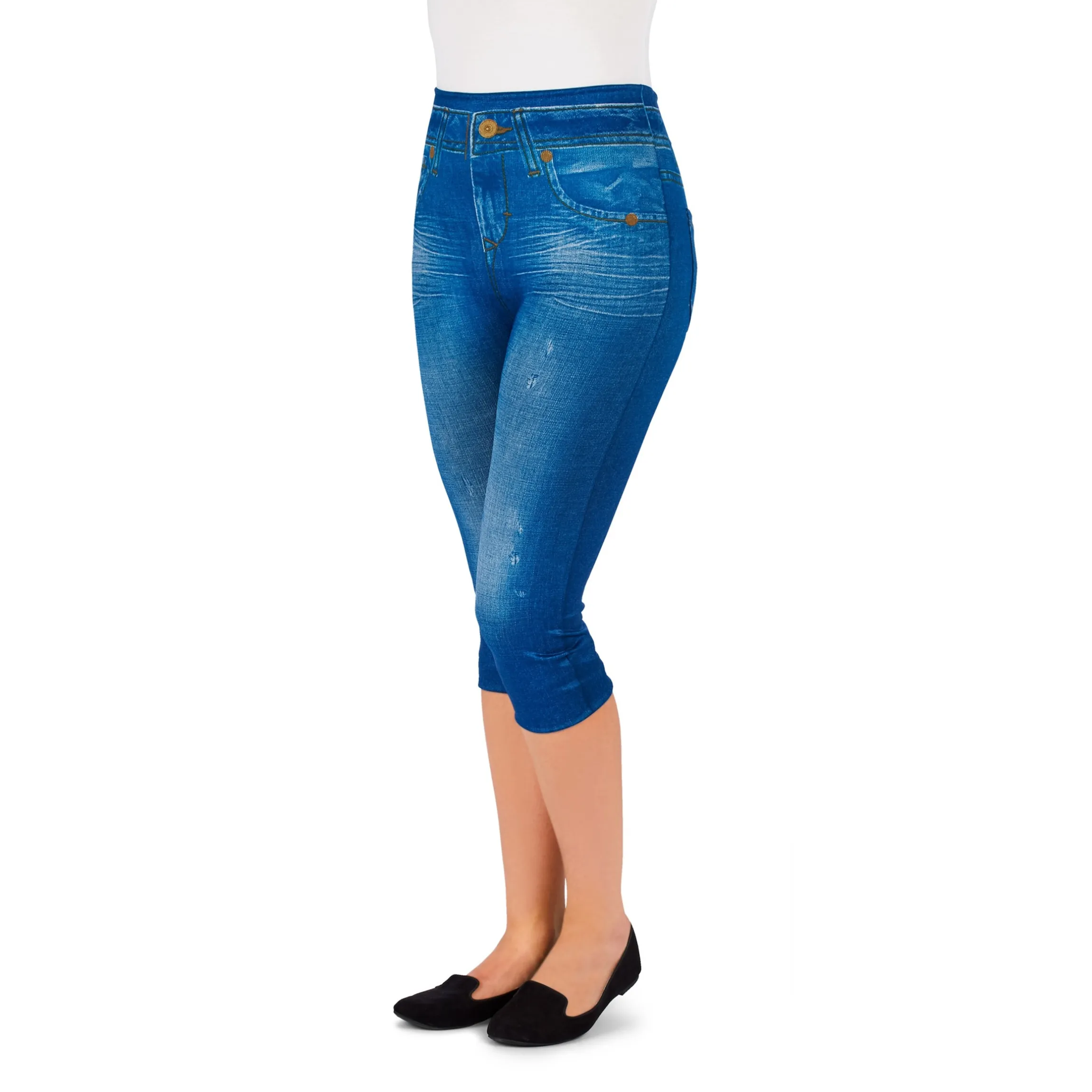 Slim-Capri-Legging blau