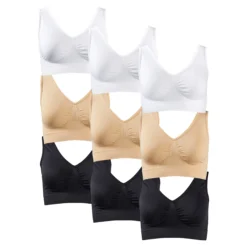 Soft-BH, 9-teilig weiß, beige, schwarz