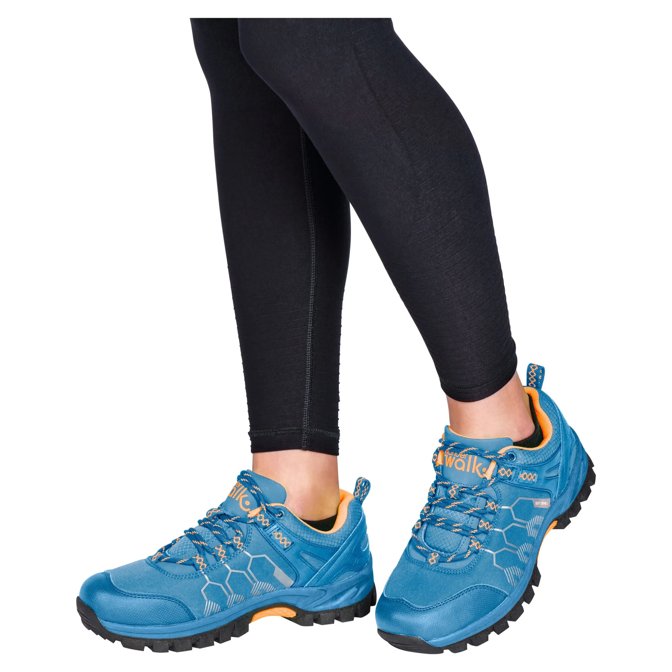 Softshell-Trekkingschuh unisex, wasserabweisend blau/orange