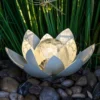 Solar-Dekoleuchte "Lotusblüte" silber