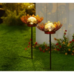 Solar-Gartenstecker 2 in 1 "Eichenblatt"