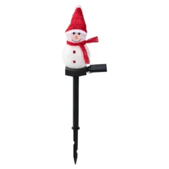 Solar-Gartenstecker „Schneemann“ rot