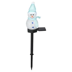 Solar-Gartenstecker „Schneemann“ blau
