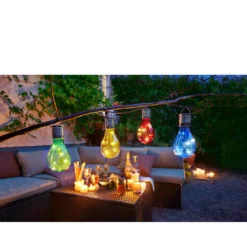 Solar-Glühbirnen "Kunterbunt", 4 Stück