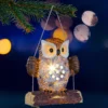 Solar-LED-Gartenfigur "Eule auf Schaukel"