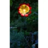 Solar-LED-Gartenstecker "Blütenzauber" mit Fiberglas rot