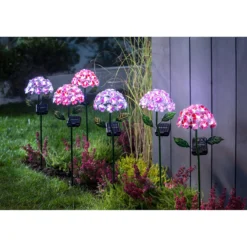 Solar-LED-Gartenstecker „Blütentraum“, 1 Stück lila