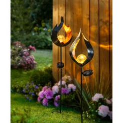 Solar-LED-Gartenstecker Feuer