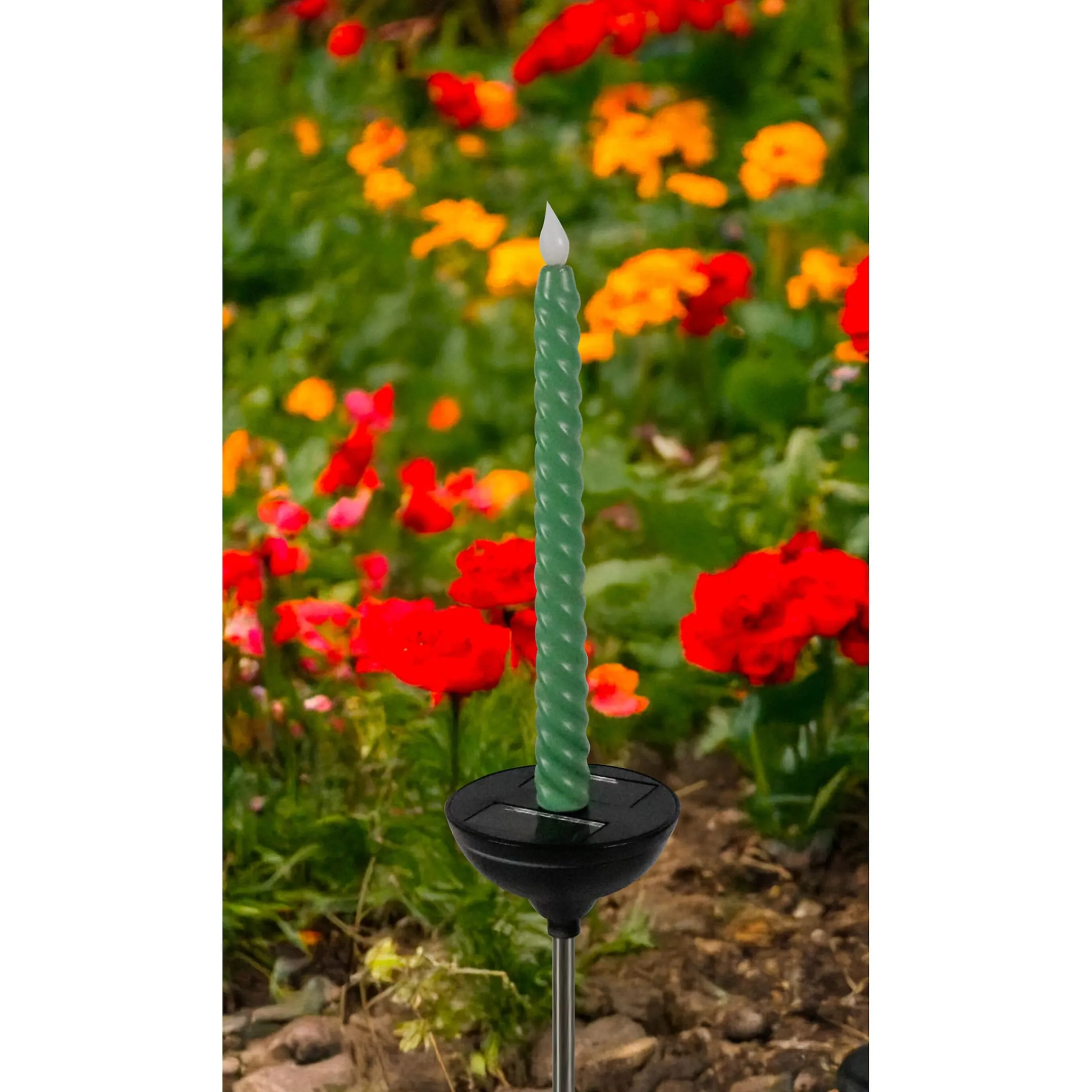 Solar-LED-Gartenstecker "Kerzen", 2 Stück