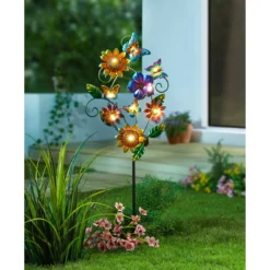 Solar-LED-Gartenstecker „Schmetterlingswelt“