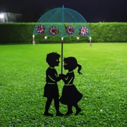 Solar-LED-Gartenstecker Silhouette "Kinder"