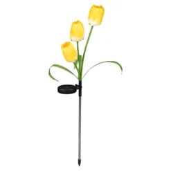 Solar-LED-Gartenstecker „Tulpe“ gelb