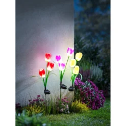 Solar-LED-Gartenstecker „Tulpe“ lila