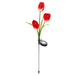 Solar-LED-Gartenstecker „Tulpe“ rot