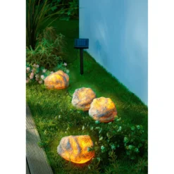 Solar-LED-Lichterkette "Dekosteine", 4 Stück