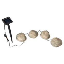 Solar-LED-Lichterkette "Dekosteine", 4 Stück