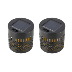 Solar-LED-Wandleuchte & Gartenstecker „Schattenspiel“, 2 Stück