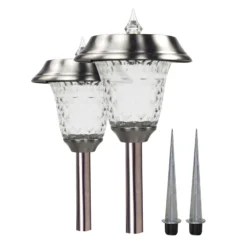 Solarleuchte Bismark, 2er-Set Edelstahl